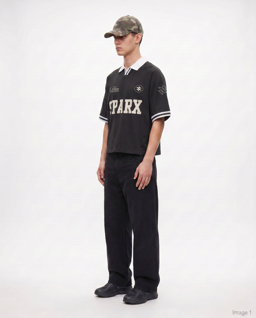 SPARX VENOM BLACK JERESY POLO