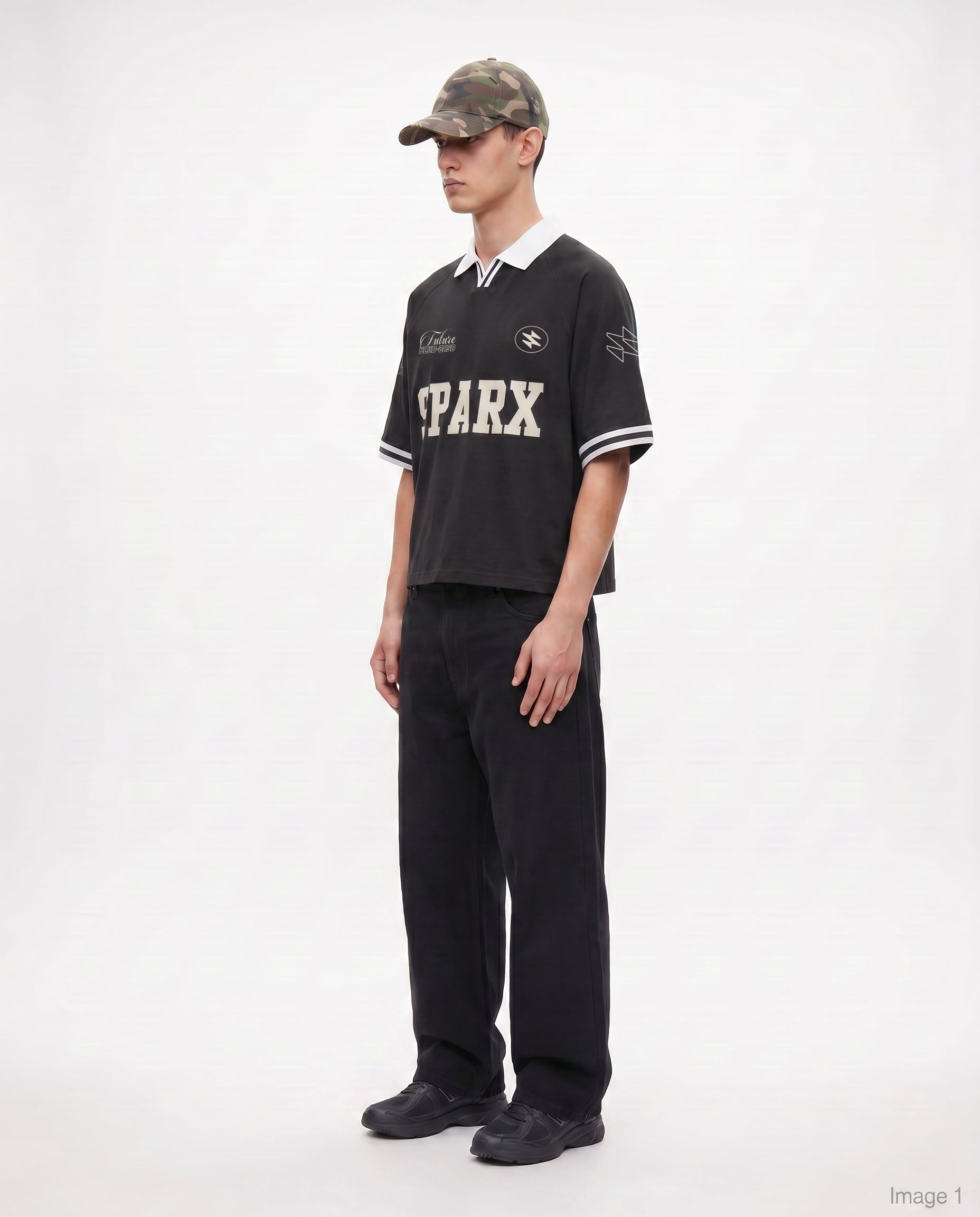 SPARX VENOM BLACK JERESY POLO