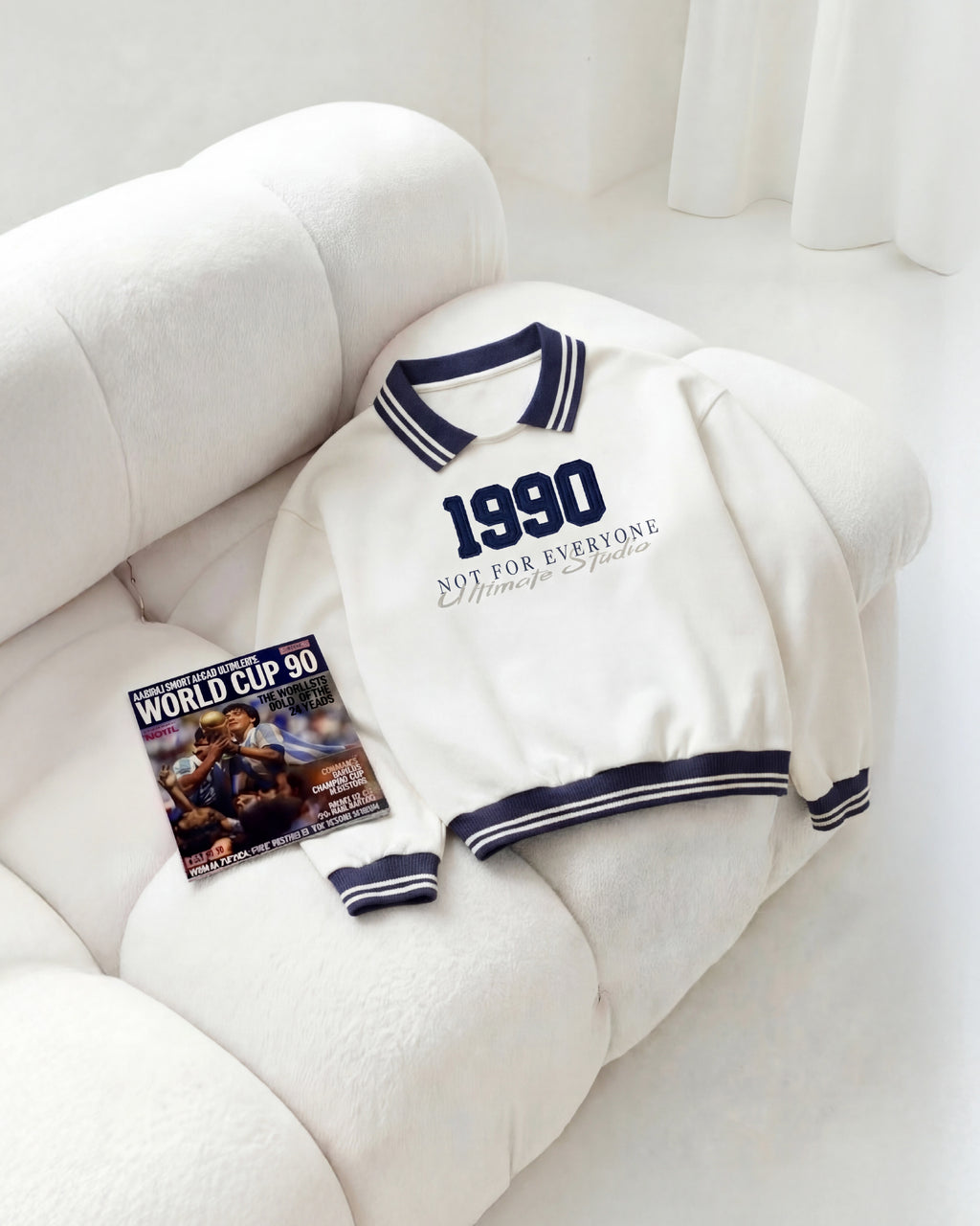 SPARX CREAMY WHITE JERESY POLO NECK