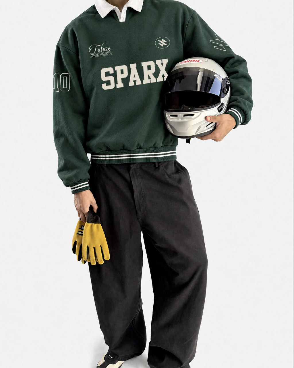 SPARX GREEN JERESY POLO NECK