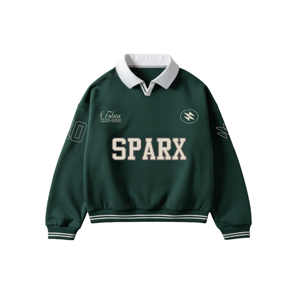 SPARX GREEN JERESY POLO NECK